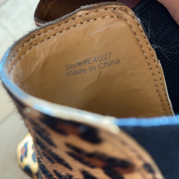 J. Crew pony hair cheetah leopard ankle booties chelsea pull on - Picture 8 of 10